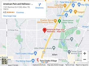 Directions to American Pain and Wellness in Allen, TX