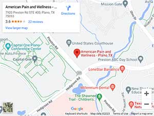 Directions from your location to American Pain and Wellness in Plano, TX